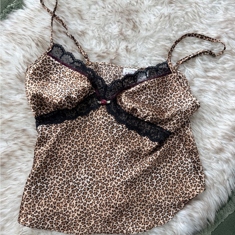 Gilligan & O'Malley Animal Print Chemise with Black Lace